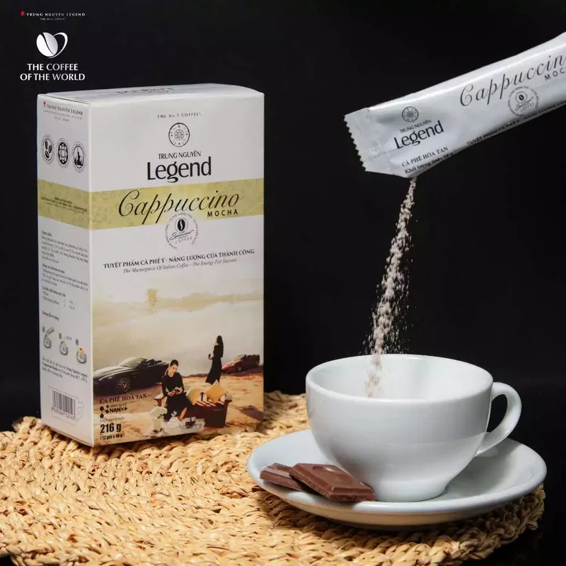 Trung Nguyen Legend Cappuccino Mocha 3in1 - 1 box (12 sachets x 18g) 216gr kopi sachet instant capucino premium vietnam